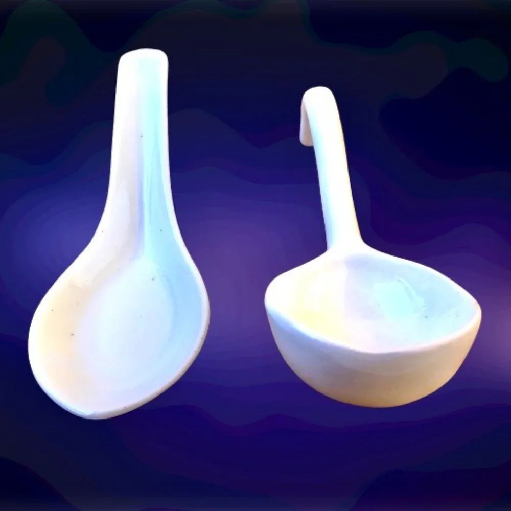 Asian Soup Spoons Porcelain + Plastic Chinese Japanese for Ramen Pho Lot of 8